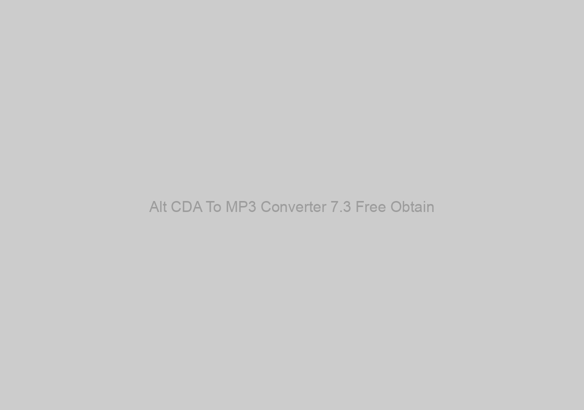 Alt CDA To MP3 Converter 7.3 Free Obtain